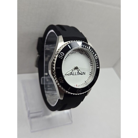 Zazzle Ewatchfactory Diver Quartz Watch New Battery 10 ATM Rubber Band Call Sign - Picture 3 of 10